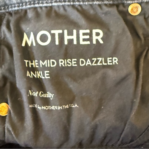 Mother Jeans Womens 25 Black Mid Rise Dazzler Ankle Not Guilty Straight Leg USA - Picture 11 of 13